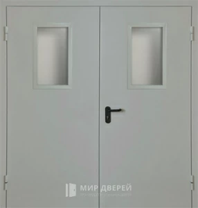 Остеклённая двустворчатая противопожарная дверь №6 Цена за м2 внешняя - фото